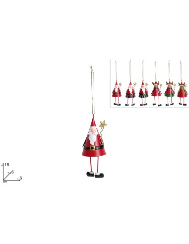 APPENDINO BABBO NATALE/RENNA IN LATTA ASSORTITO