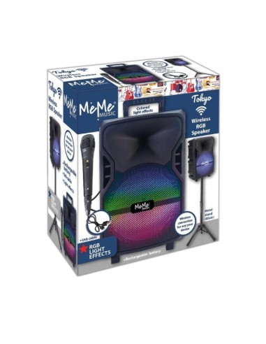 MUSICALI: vendita online AMPLIFICATORE CON MICROFONO E STAND WIRELESS, LUCI LED RGB, ECO, BLUETOOTH, USB, AUX in offerta