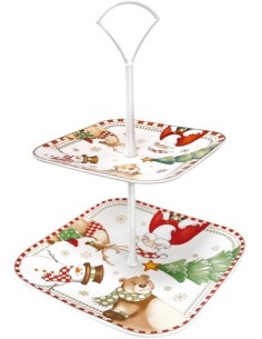 Brandani Alzata Racconti Porcellana con Asta in Metallo – Natale | shopincasa.it