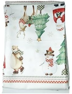 Brandani “Racconti” Tovaglia Natalizia Bianca con Cornice 140×240 cm - Shopincasa.it