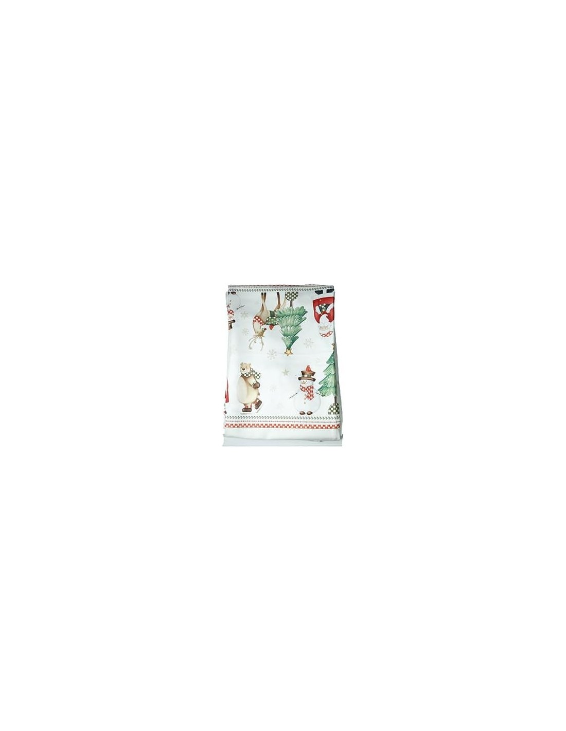 Brandani “Racconti” Tovaglia Natalizia Bianca con Cornice 140×240 cm - Shopincasa.it