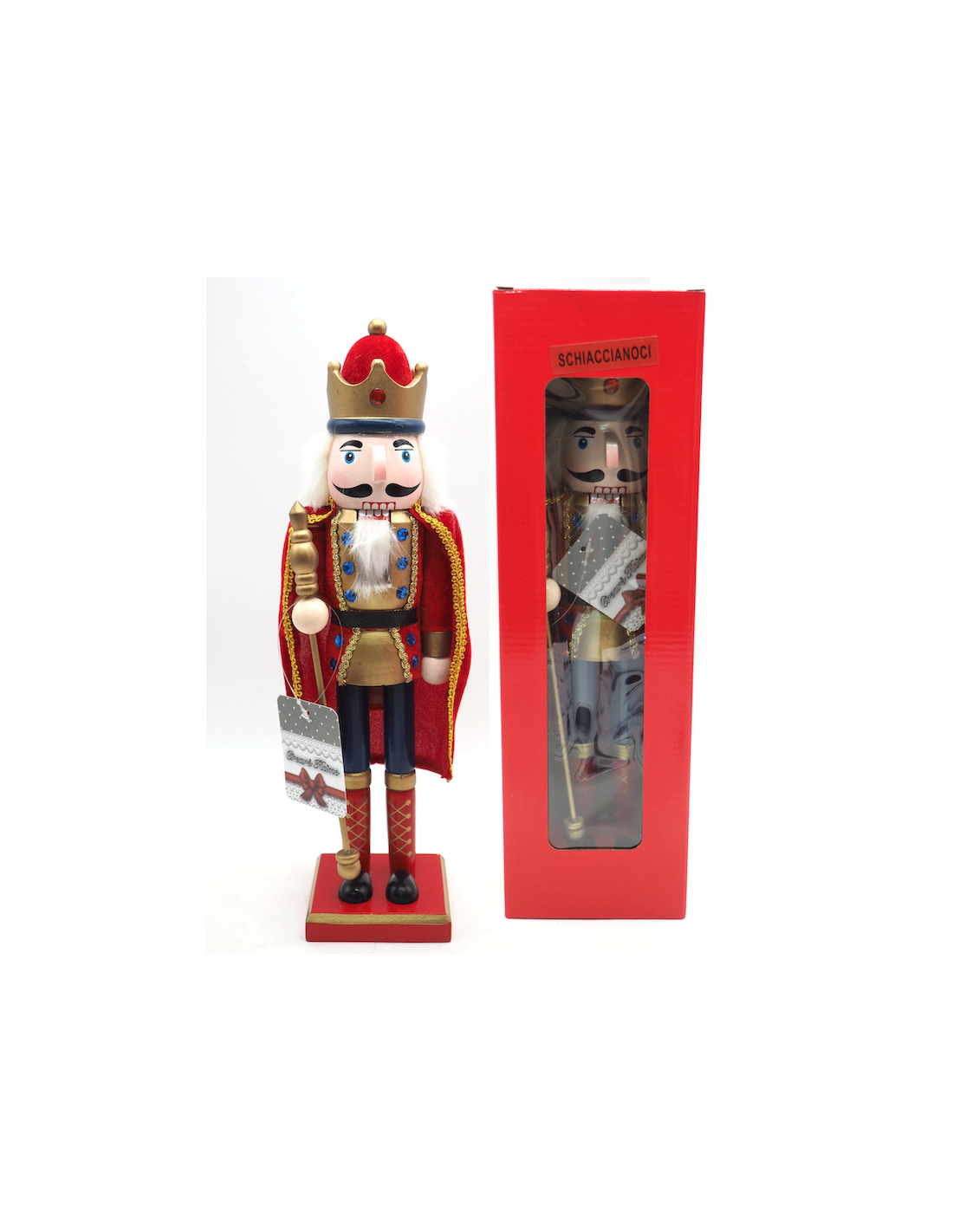 OGGETTISTICA NATALE: vendita online Soldatino schiaccianoci di Natale H38cm con mantello - La magia di Natale a casa tua in o...