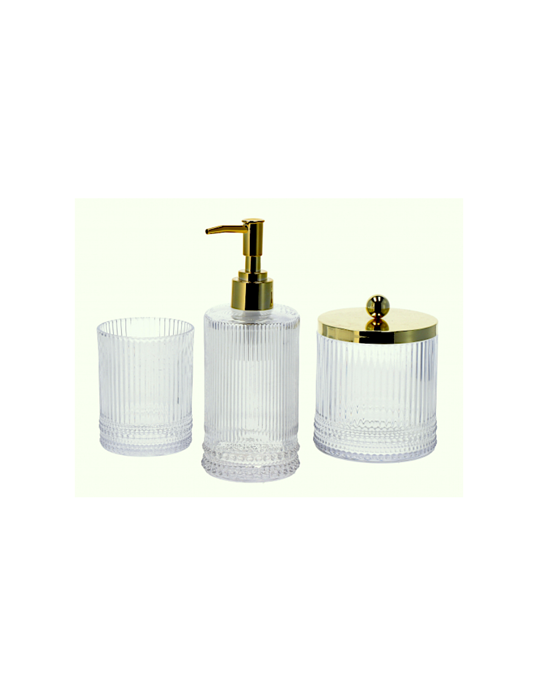 SET 3 ACCESSORI BAGNO 117255 VETRO/ACCIAIO