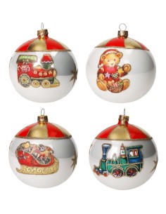 SFERE E PENDAGLI: vendita online Decorazione sfera di Natale 4 soggetti assortiti dipinti a mano - La magia di Natale a casa ...