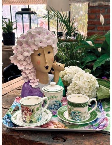 Brandani Set 2 Tazze Flora con Piattino New Bone China 200 ml | shopincasa.it