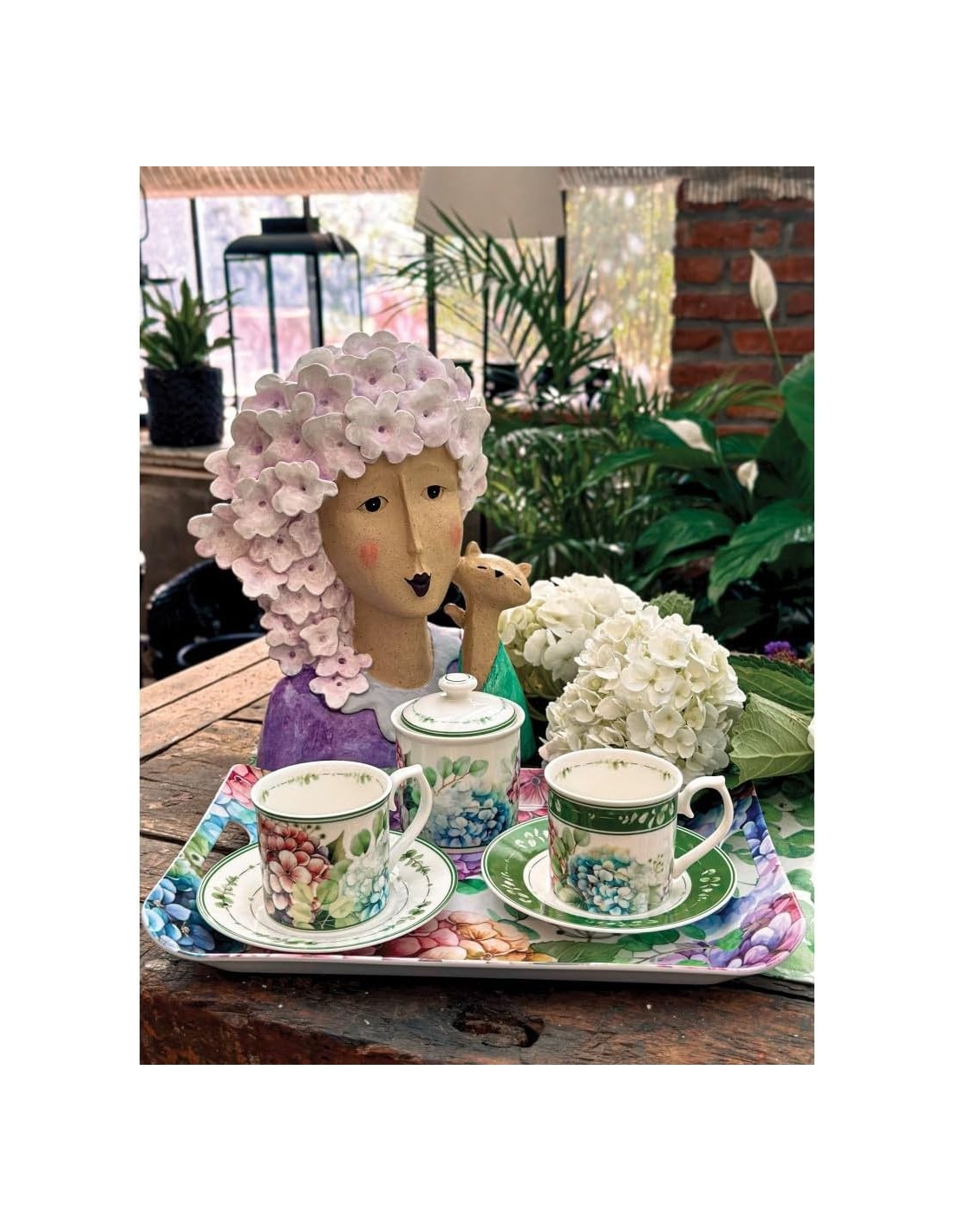 Brandani Set 2 Tazze Flora con Piattino New Bone China 200 ml | shopincasa.it