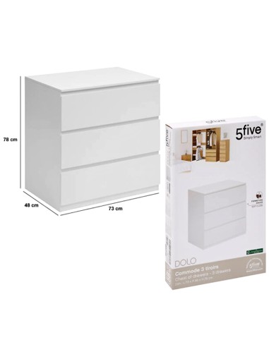 CASSETTIERA 181235B DOLO 3 CASSETTI BIANCO 73X48X78CM