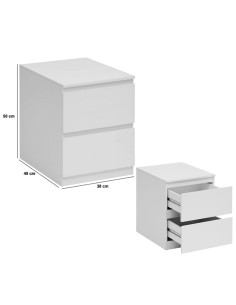 CASSETTIERA 181236A DOLO 2 CASSETTI BIANCO 38X48X50CM
