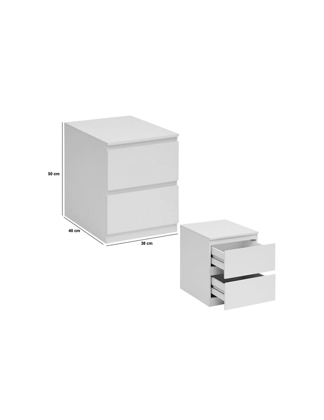 CASSETTIERA 181236A DOLO 2 CASSETTI BIANCO 38X48X50CM