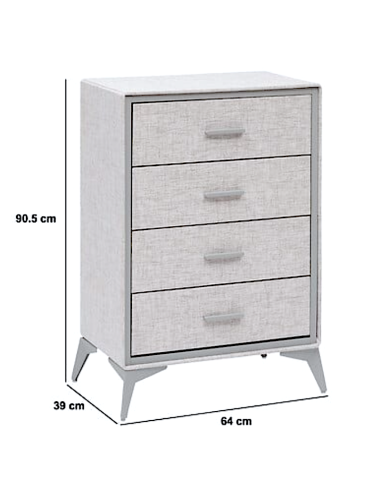 CASSETTIERA 193650 GRANITE 4 CASSETTI METALLO/MDF 64X39X90CM