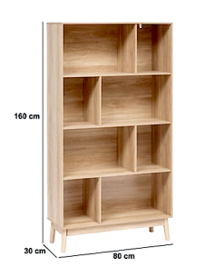LIBRERIA 193656 ABANA 8 SCOPARTI 80X30X160CM BEIGE