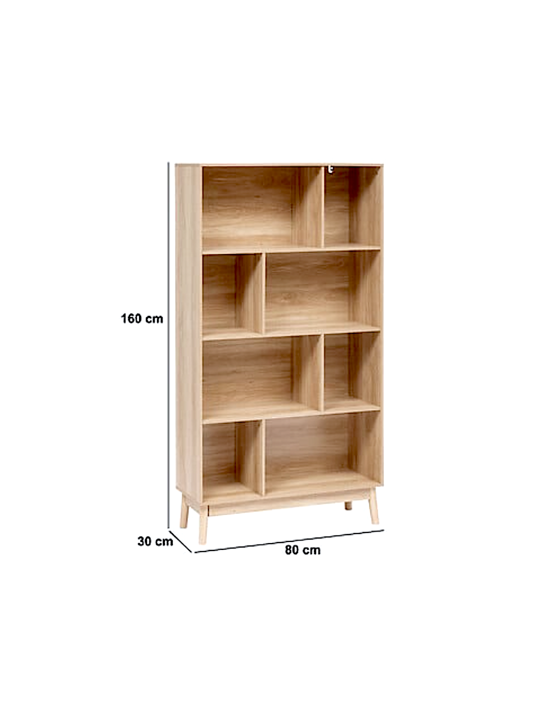 LIBRERIA 193656 ABANA 8 SCOPARTI 80X30X160CM BEIGE