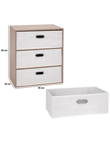 CASSETTIERA 193673 DRESS UP 3 CASSETTI BEIGE 50X30X60CM