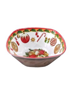 PALLINE DI NATALE CESTINO QUADRO 16CM