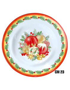 PALLINE DI NATALE PIATTO FONDO 23CM