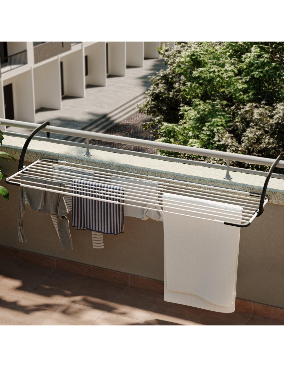 STENDI BALCONE - TERMOSIFONE: vendita online Vileda Stendibiancheria Brezza Estendibile, 20m, acciaio e resina, bracci regola...