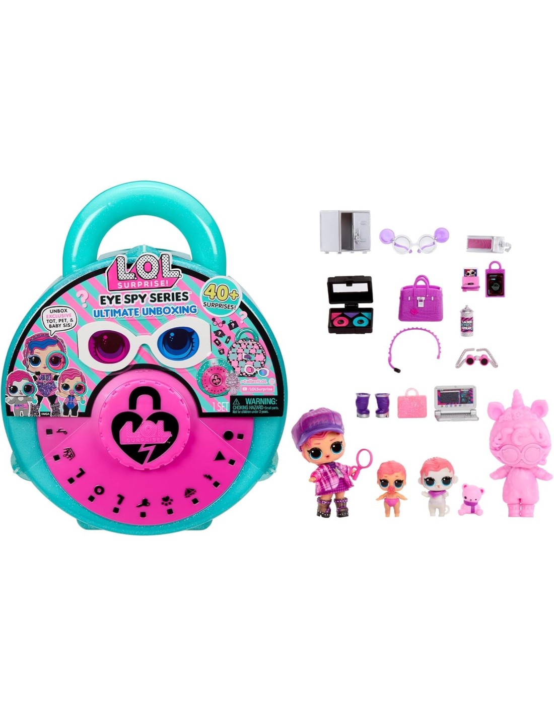 GIOCATTOLO PUBBLICIZZATO: vendita online LOL SURPRISE EYE SPY ULTIMATE UNBOXING, 3 BAMBOLE ESCLUSIVE, CONFEZIONE CON LUCCCHET...