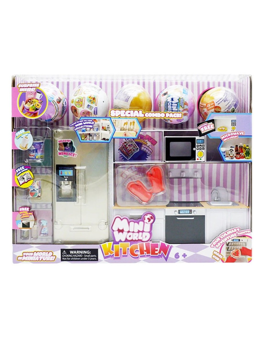 GIOCHI GIRL: vendita online MINI WORLD CUCINA IN MINIATURA CON 5 SFERE ED ACCESSORI in offerta