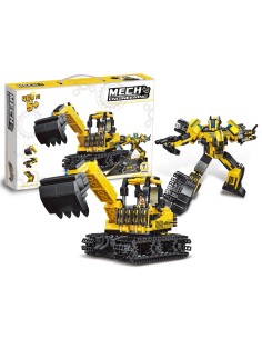 PRESCOLARI: vendita online COSTRUZIONI ESCAVATORE TRANSFORMER 465PZ CLICK CLACK in offerta 2