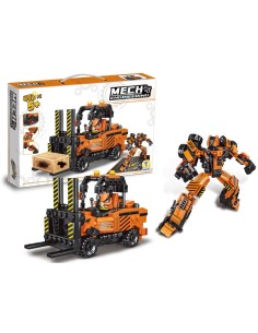 PRESCOLARI: vendita online COSTRUZIONI CLICK CLACK, MULETTO TRANSFORMER, 452 PEZZI, GIOCO DI COSTRUZIONE, VEICOLO 2 IN 1, EDU... 2