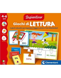 PRESCOLARI: vendita online CLEMENTONI, SAPIENTINO GIOCHI DI LETTURA, 6 ATTIVITÀ EDUCATIVE, SCATOLA 37X28X5 CM, BAMBINI 4-6 AN... 2