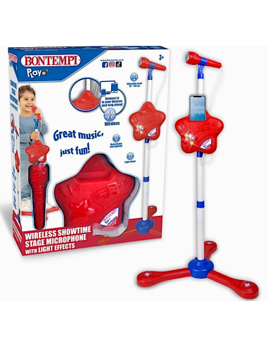 MICROFONO DA PALCO 404810 ROSSO CON LUCI