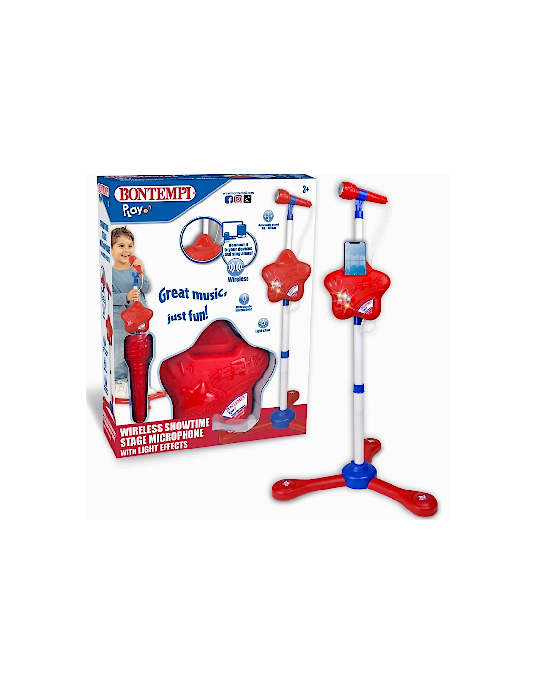 MICROFONO DA PALCO 404810 ROSSO CON LUCI