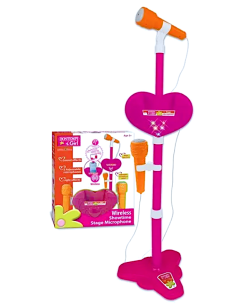 MICROFONO DA PALCO 404871 ROSA CON LUCI