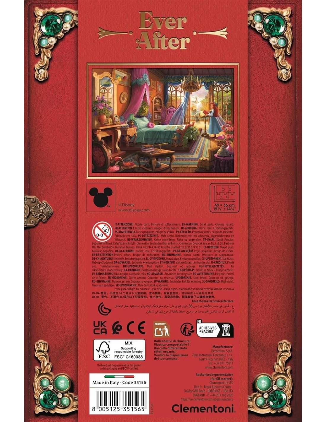 GIOCHI DI SOCIETA'E PUZZLE: vendita online CLEMENTONI PRINCESS ARIEL EVER AFTER PUZZLE 500PZ in offerta