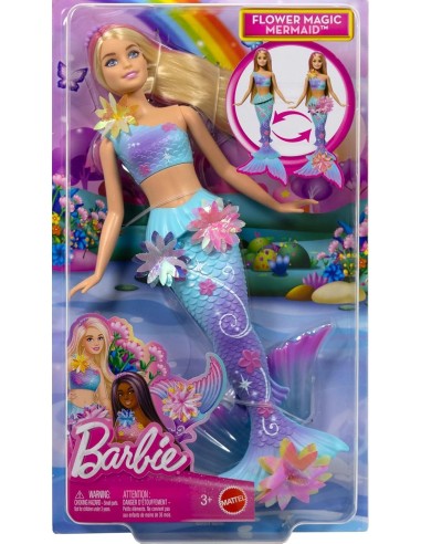 GIOCATTOLO PUBBLICIZZATO: vendita online BARBIE SIRENA MAGIA FLOREALE, BAMBOLA GIOCATTOLO, FIORI CHE SBOCCIANO, 30 CM in offerta