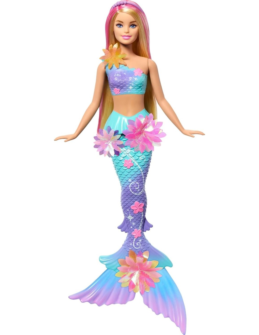 GIOCATTOLO PUBBLICIZZATO: vendita online BARBIE SIRENA MAGIA FLOREALE, BAMBOLA GIOCATTOLO, FIORI CHE SBOCCIANO, 30 CM in offerta