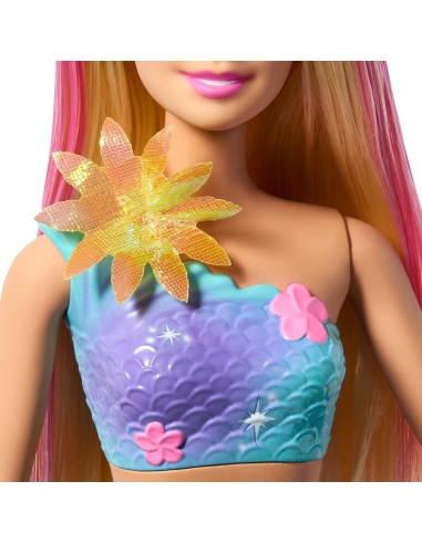 GIOCATTOLO PUBBLICIZZATO: vendita online BARBIE SIRENA MAGIA FLOREALE, BAMBOLA GIOCATTOLO, FIORI CHE SBOCCIANO, 30 CM in offerta