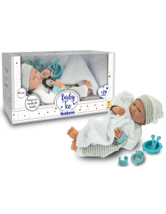 BABY TEO - NEOBORN NEONATO BIANCO 40CM CON ACCESSORI