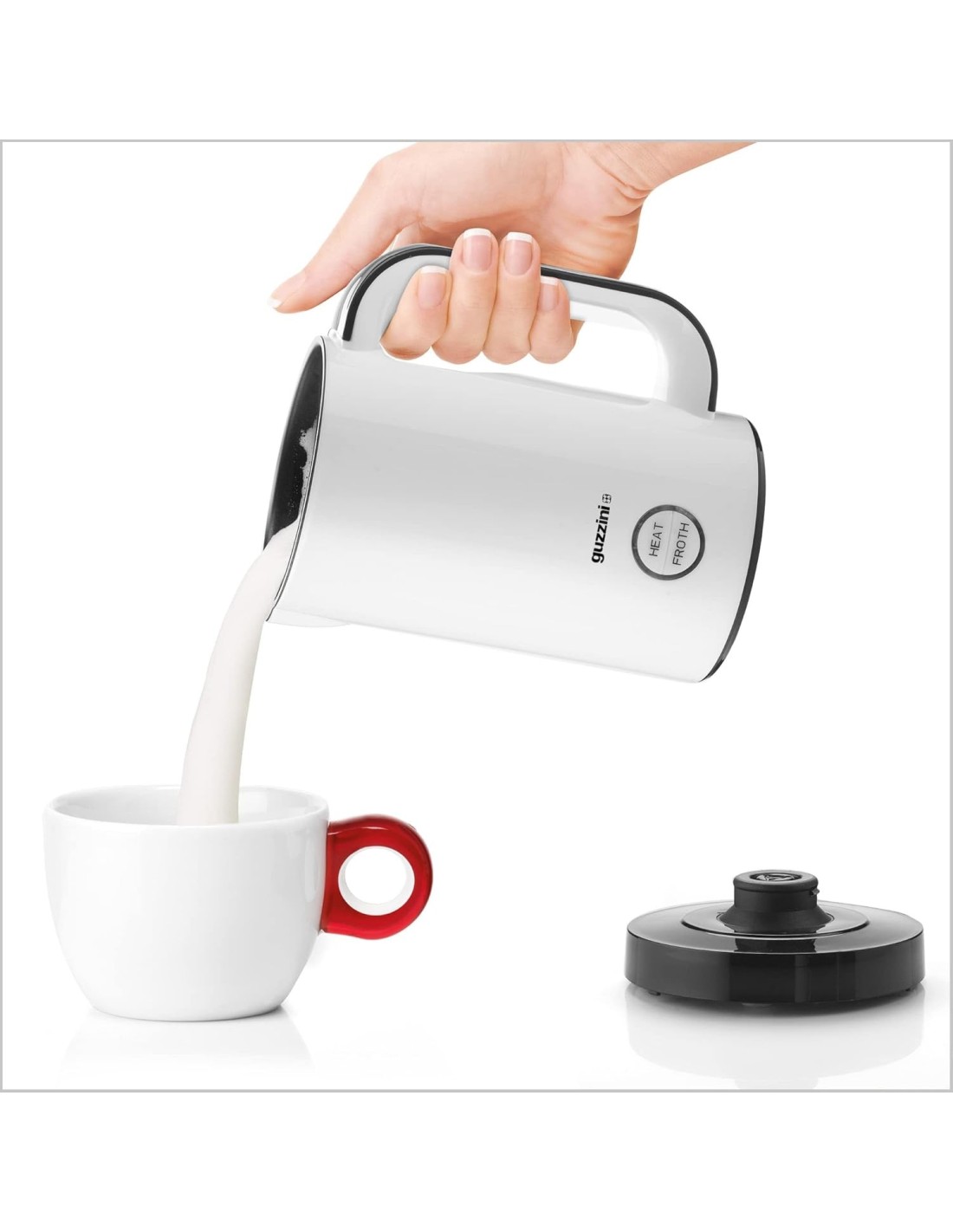 Guzzini Cappuccinatore Kitchen Active Design Nero – Montalatte Elettrico 14x10,5x19 cm | Shopincasa.it