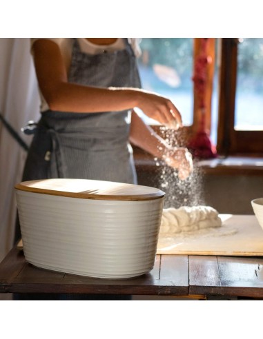 Guzzini Tierra Cestino Pane Bianco Latte 10L – Contenitore con Coperchio Salvafreschezza | Shopincasa.it