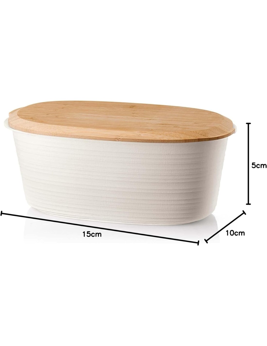 Guzzini Tierra Contenitore Prodotti da Forno Bianco Latte con Coperchio Bamboo | Shopincasa.it