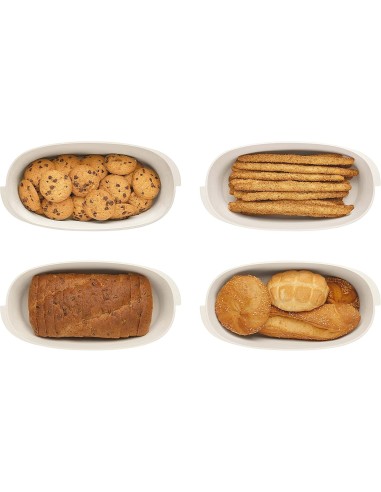 Guzzini Tierra Contenitore Prodotti da Forno Bianco Latte con Coperchio Bamboo | Shopincasa.it