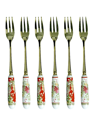 SET 6PZ FORCHETTINE CAROL C/MANICO CERAMICA BRANDANI 89983