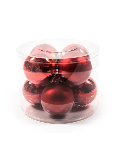 CONF 8 SFERE ROSSO LUCIDO/OPACO 8CM