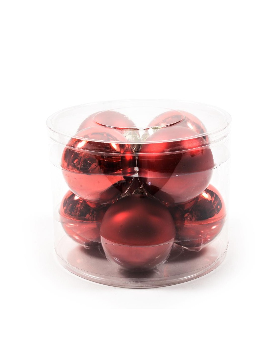 CONF 8 SFERE ROSSO LUCIDO/OPACO 8CM