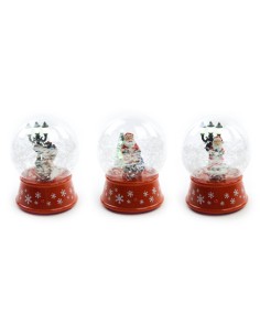 PALLA DI NEVE PLASTICA ASSORTITO 13X18CM LUCI E MUSICA