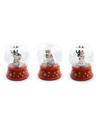 PALLA DI NEVE PLASTICA ASSORTITO 13X18CM LUCI E MUSICA