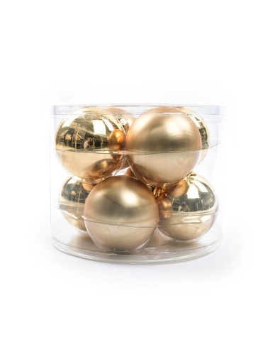 CONF 8 SFERE ORO 8CM VETRO