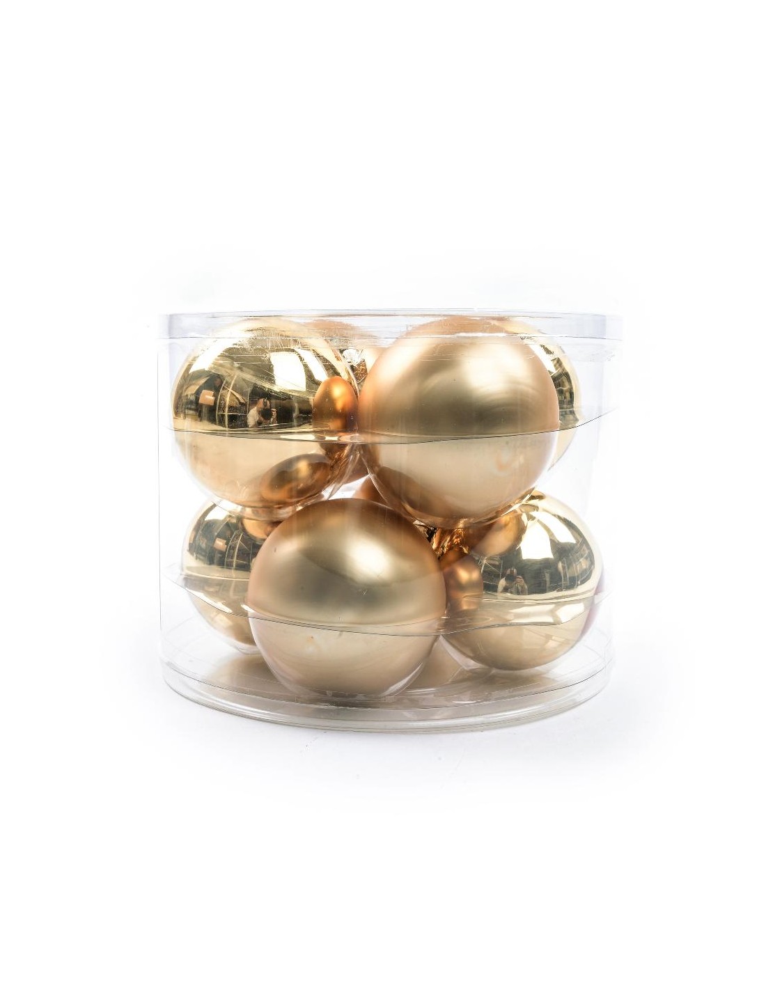 CONF 8 SFERE ORO 8CM VETRO