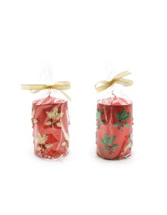 CANDELA PILLAR NATALIZIA 7X10,5CM ASSORTITO