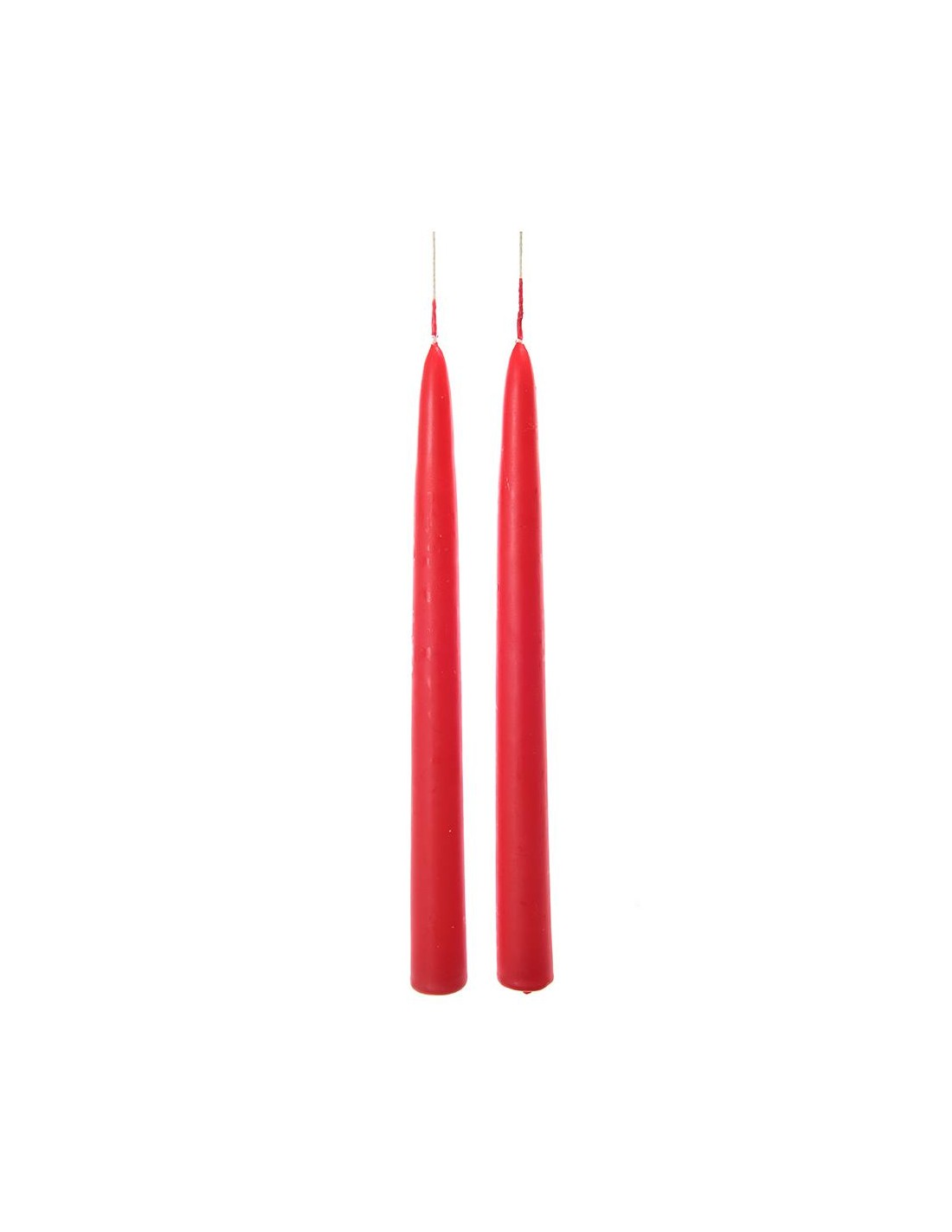 COPPIA CANDELE STELO ROSSE 25CM LUCIDE