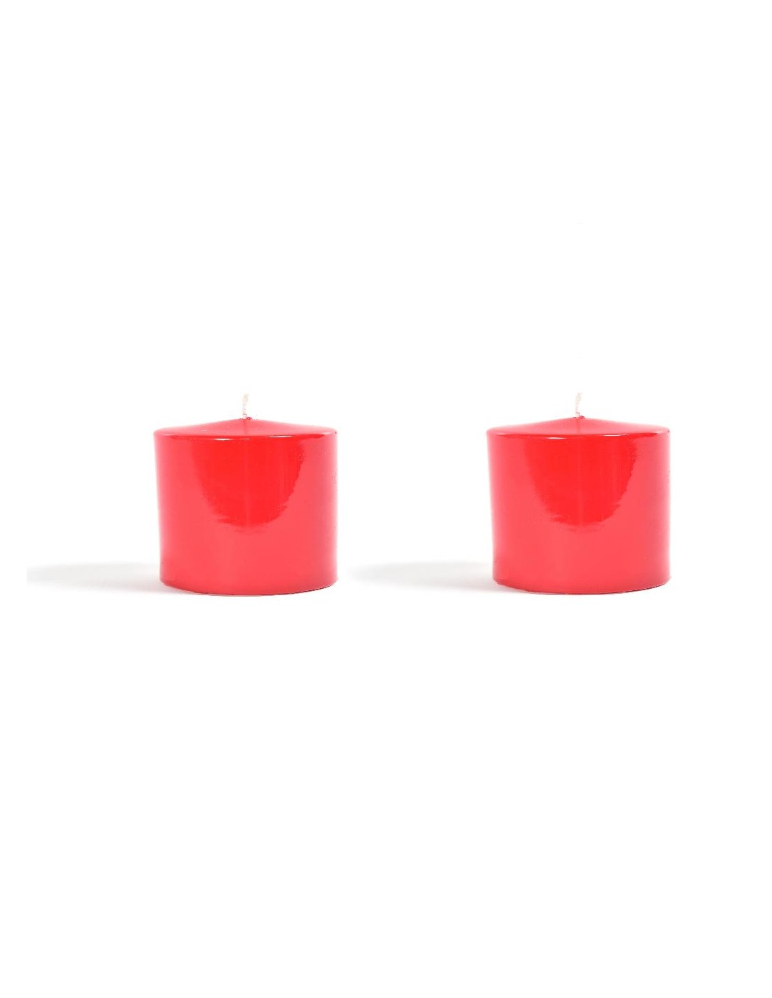 COPPIA CANDELE PILLAR ROSSE 4X5CM LUCIDE