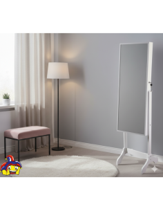 Armadietto Portagioielli con Specchio MDF Bianco 46x40x153 cm | Shopincasa.it 2