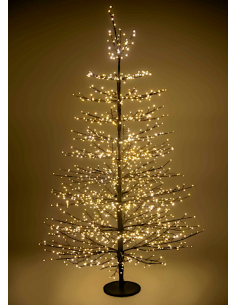 ALBERO DI NATALE 1940 LED BIANCO CALDO STRUTTURA NERO H180CM
