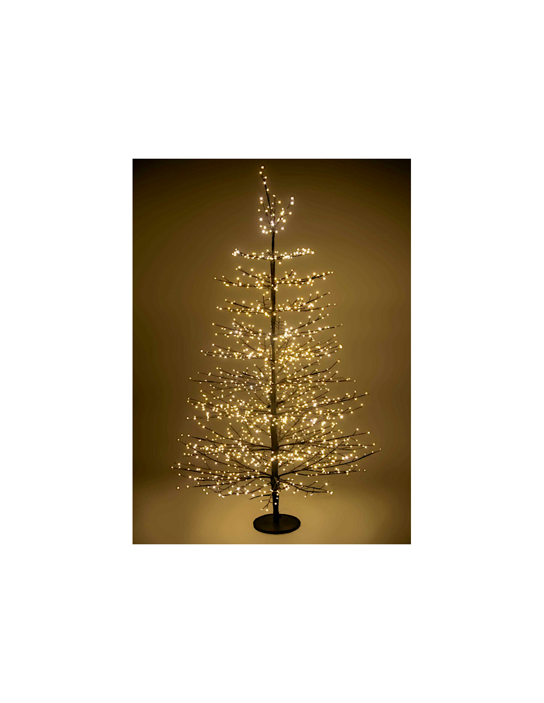 ALBERO DI NATALE 1940 LED BIANCO CALDO STRUTTURA NERO H180CM